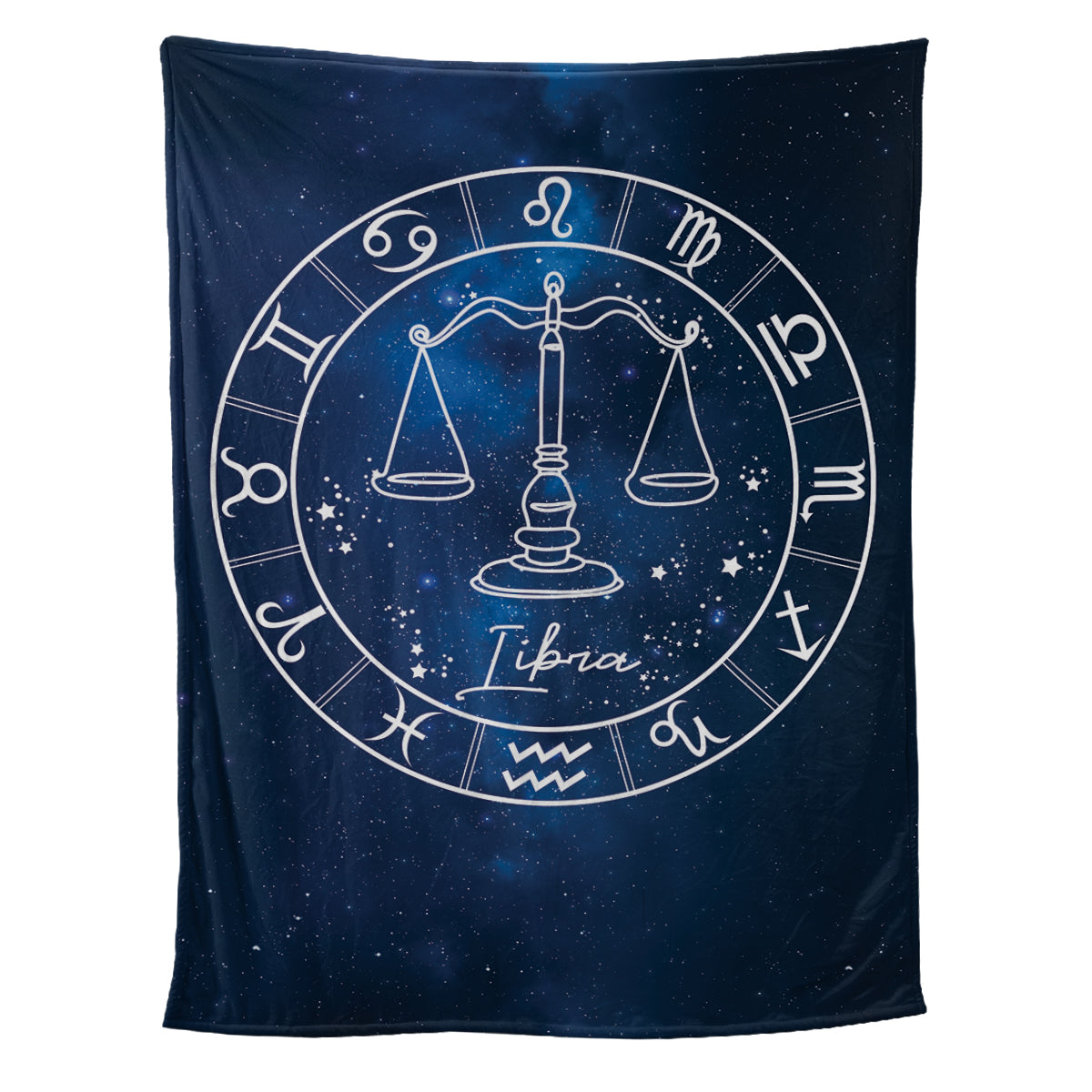 Teesdily | Libra Personalized Fleece Blanket With Name Horoscope Design Sherpa Blanket Zodiac Sign Constellation Astrology Adult Kid Birthday Gifts