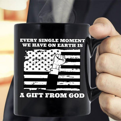 Teesdily | American Jesus Shirt, Every Single Moment We Have Is A Gift From God Tee Sweatshirt Hoodie Mug, Patriotic Shirt