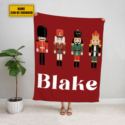 Teesdily | Christmas Nutcracker Throw Blanket Customized, Xmas Blanket Sofa Bed Throw, Xmas Holiday Blanket Gift, Blanket For Family Adults Kids