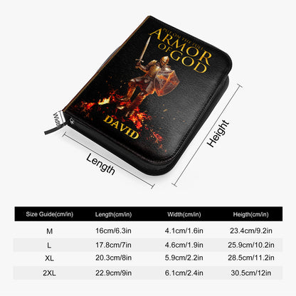 Teesdily | Customized Jesus Warrior Bible Cover, Put On The Full Armor Of God Bible Holder, Jesus Lovers Gifts, Bible Book Cover Christian Gifts