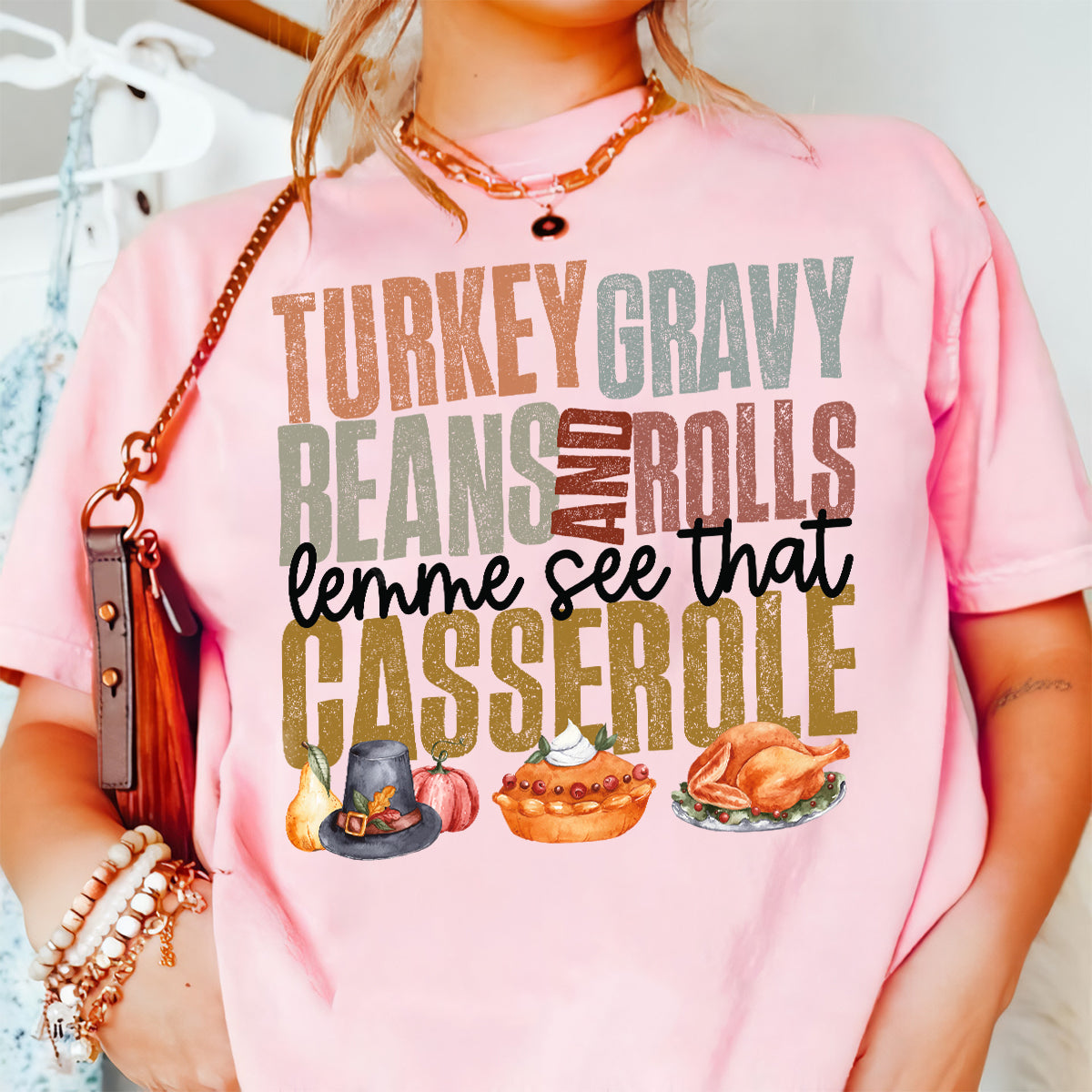 Teesdily | Thanksgiving Shirt, Turkey Gravy Beans And Rolls Tee Sweatshirt Hoodie Mug, Thanksgiving Gift, Turkey Fall Gift