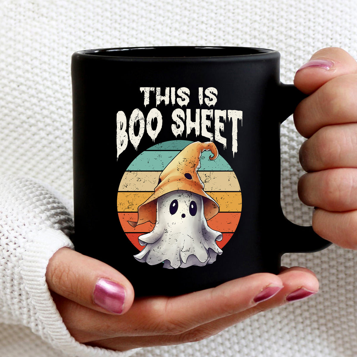 Teesdily | Cute Ghost Retro Halloween Shirt, This Is Boo Sheet Tee Sweatshirt Hoodie Mug, Happy Halloween Apparel, Halloween Gifts