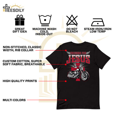 Teesdily | Christian Motorcycle Men's T-shirts, Cruising For Jesus Crew Neck Hoodie Sweatshirt, Biker Faith Mug, Speed Lover Matching Couple Outfits