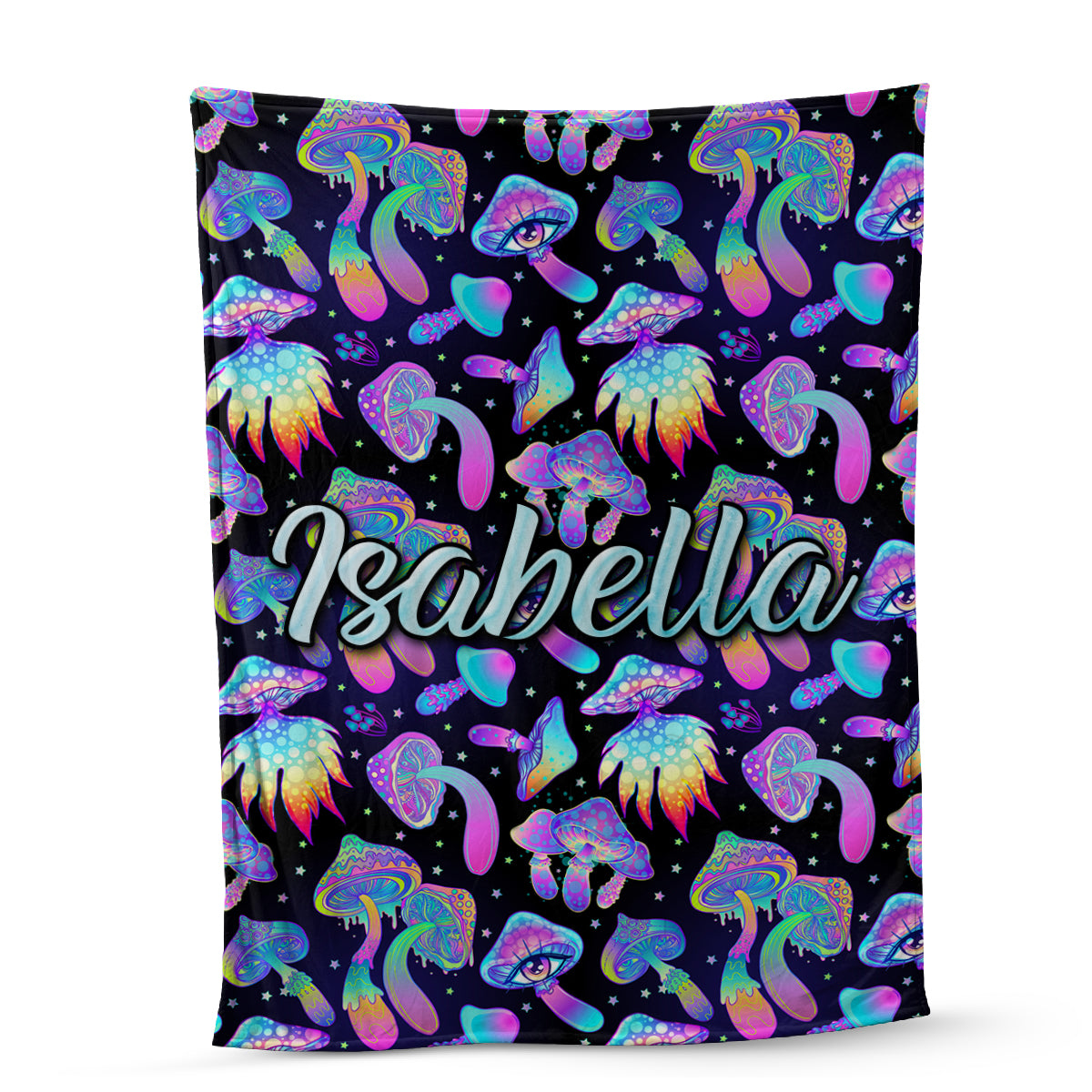 Teesdily | Magic Mushroom Psychedelic Customized Fleece Blanket Hippie Mushroom Customized Sofa Blanket Hippie Girl Gift Ideas Bedroom Decor