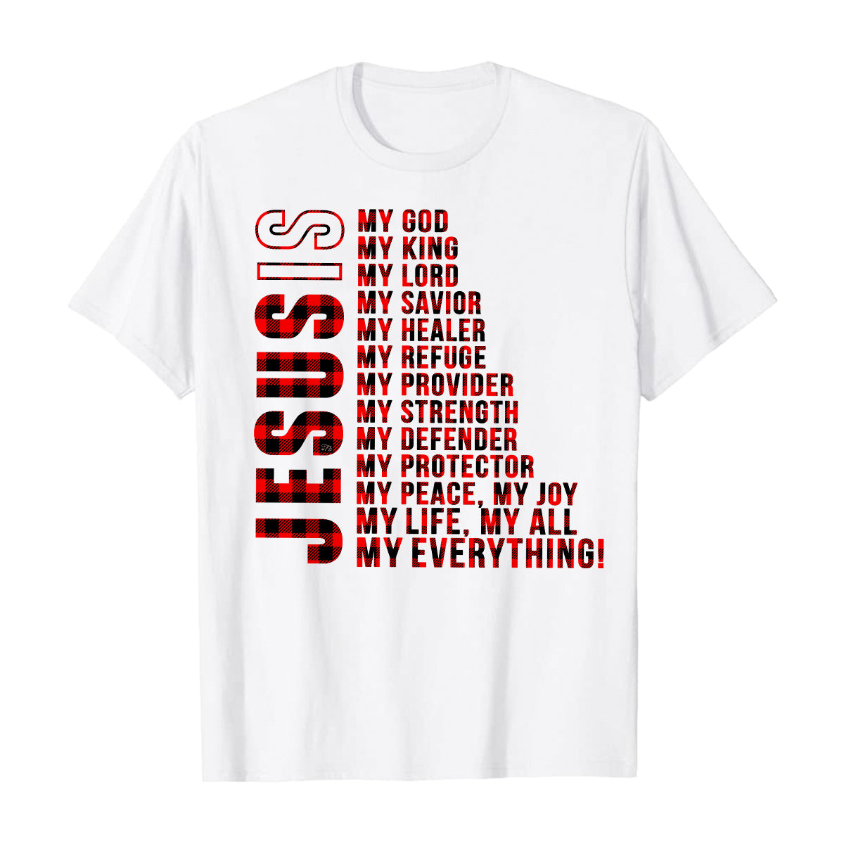 Teesdily | Jesus My God My King My Everything Casual Shirt, Jesus Christian Plaid Hooded Pullover, Christmas Theme Apparel, God Lovers Gift Idea