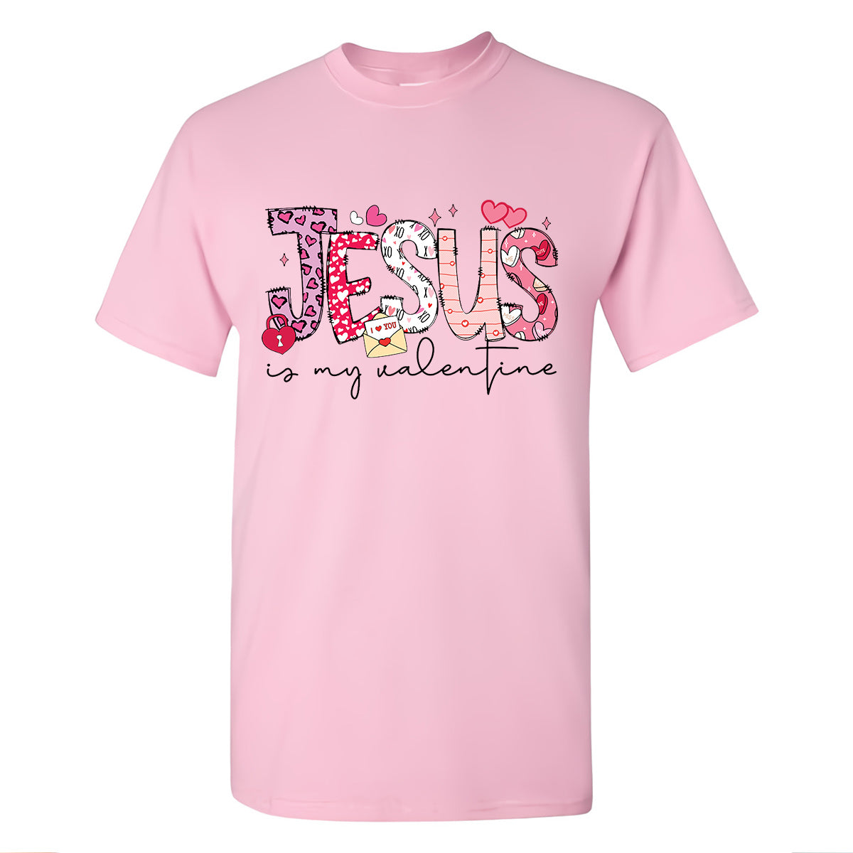 Teesdily | Jesus Is My Valentine Womens Tops Valentines Day Theme Tshirt Sweatshirt Hoodie Mug Valentine Gift For Christian Mom Grandma Girlfriend