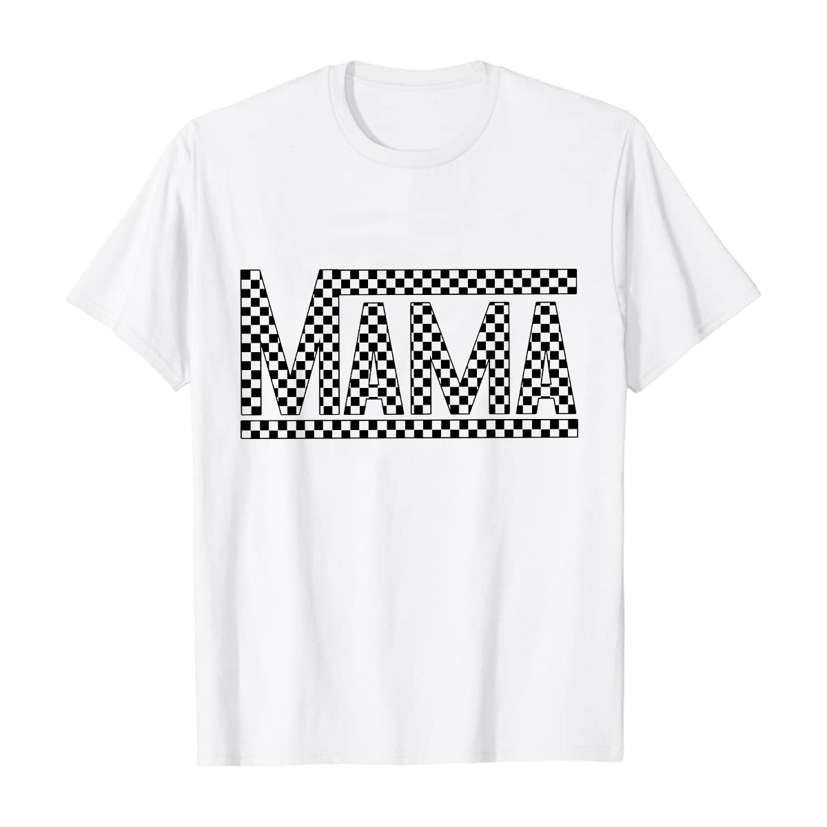 Teesdily | Drag Racing Mama Tshirts Shirts For Women Mama Mom Racing Check Plaid Sweatshirt Hoodie Mug Cool Mom Gift For Mothers Day