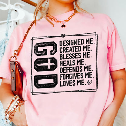 Teesdily | Jesus Shirt, God Designed Me, God Loves Me Tee Sweatshirt Hoodie Mug, Jesus Lovers Gifts, Christian Apparel, God Believers Gifts