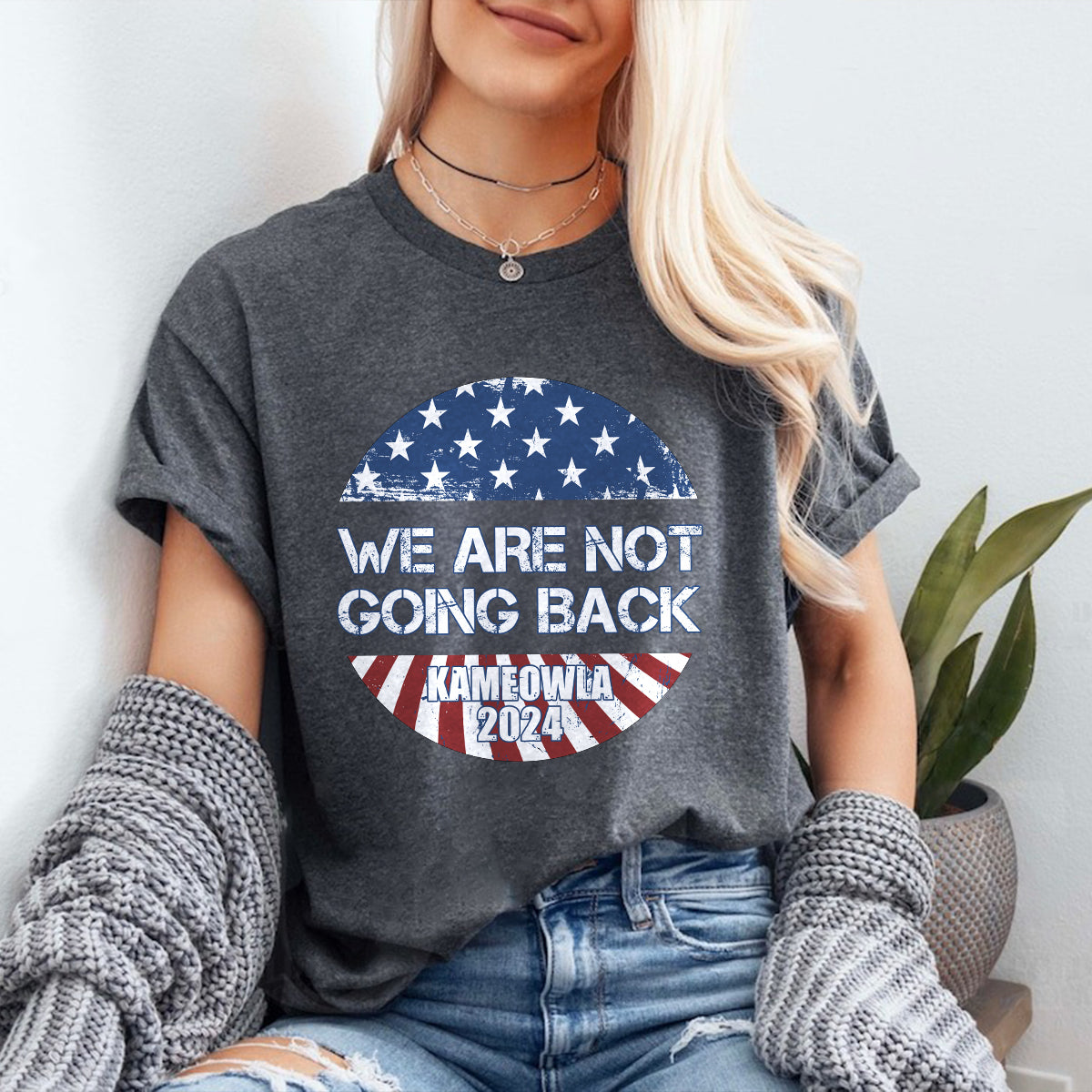 Teesdily | We Are Not Going Back Shirt, Not Going Back Kameowla 2024 T-shirt, Childless Cat Lady Sweatshirt Hoodie Mug, Women Gifts