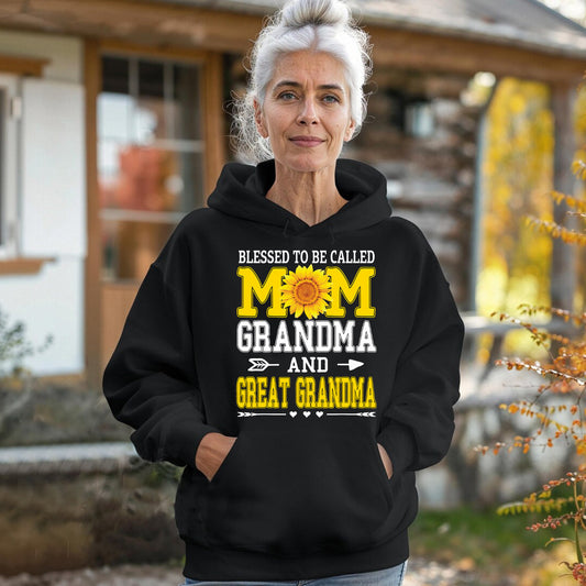 Teesdily | Blessed To Be Called Mom Grandma Shirt, Mom Sunflower Hoodie Sweatshirt, Mothers Day Gift, Christian Grandma Apparel, Grandma Mug