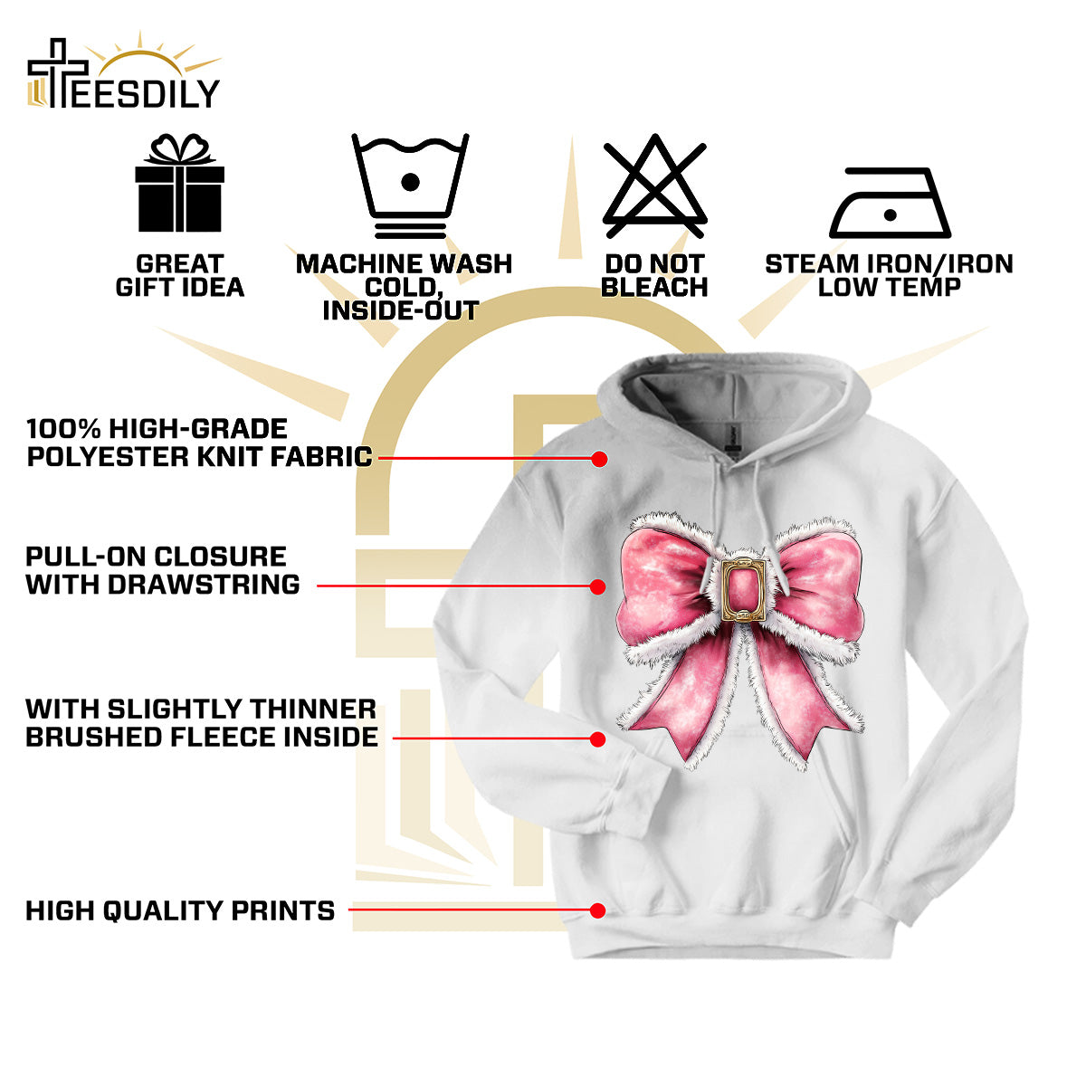 Teesdily | Pink Bow Christmas Shirt, Christmas Coquette Sweatshirt, Pink Coquette Bow Santa Hoodie Mug, Matching Family Gift