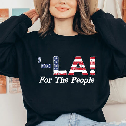 Teesdily | Comma La Shirt, Comma La For The People Sweatshirt Hoodie Mug, American Flag T-shirt, Support First Women Tee, Patriot Gift For Men Women