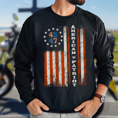 Teesdily | American Patriot Shirt, American Patriot 45 47 Shirt, Vintage American Flag Hoodie Sweatshirt Mug, Make American Great Shirt Victory Gift