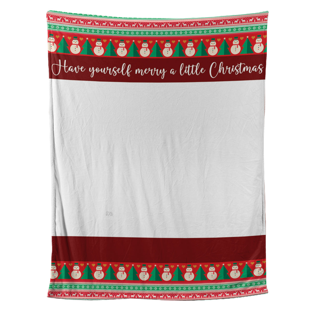 Teesdily | Christmas Picture Blanket Personalized Photo Snowman Xmas Sherpa Blanket Have Yourself Merry A Little Christmas Throw Keepsake Xmas Gifts