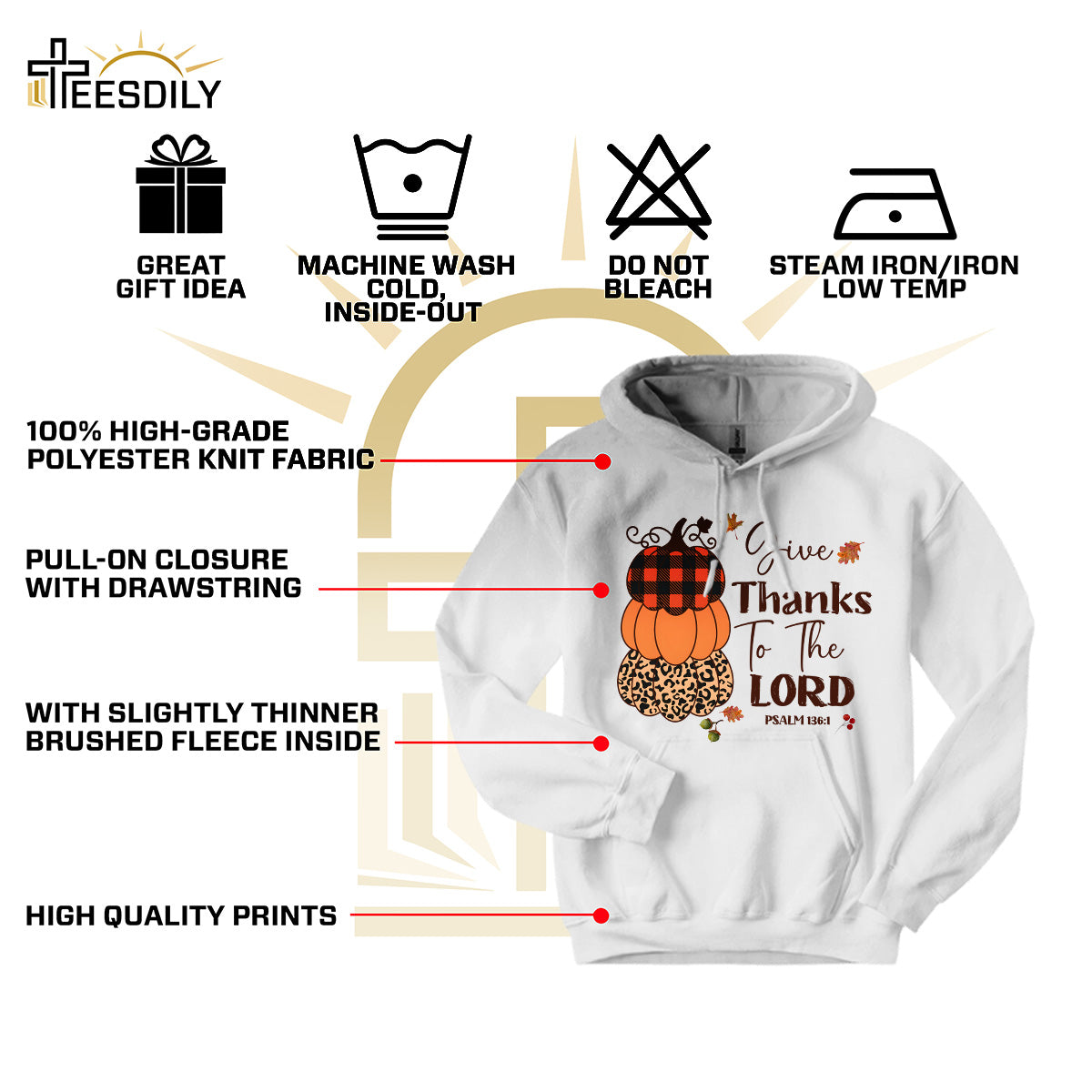 Teesdily | Give Thanks To The Lord Shirt, Fall Pumpkin Stack Tee Sweatshirt Hoodies, Leopard Pumpkin Mug, Fall Shirts For Women Faith, Halloween Gift