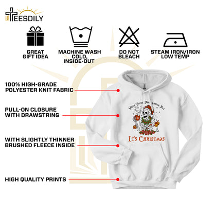 Teesdily | Christmas Skeleton Coffee Shirt, Santa Skull Dead Inside But Its Christmas Sweatshirt Hoodie Mug