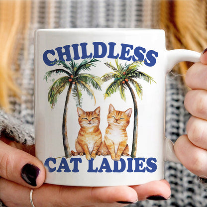 Teesdily | Childless Cat Ladies Shirt, Comma La Coconut Tree Sweatshirt, Childless Cat Lady Hoodie Mug, Ka- Mala Coconut Tee, Cat Lover Gift