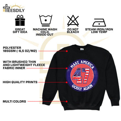 Teesdily | Make American Godly Again Shirt, American Flag Sweatshirt Hoodie Mug, Fight For America 2024 T-shirt, American Pride Tee, Patriotic Gift