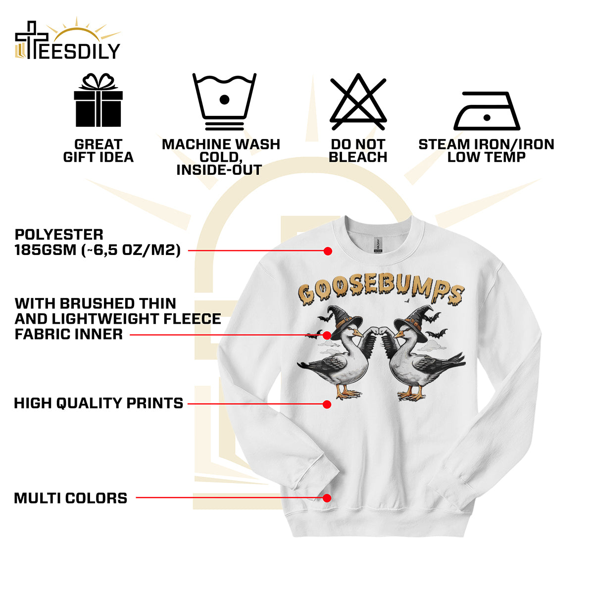 Teesdily | Silly Goose Shirt, Halloween Silly Goose Shirt, Silly Goose Bumps Sweatshirt, Retro Halloween Funny Goose Hoodie Mug, Halloween Outfit Gift