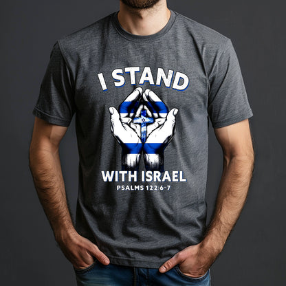 Teesdily | I Stand With Israel Jesus Shirt, Israel Flag Hoodie Sweatshirt Mug, Jesus Lovers Gifts, Israel Support Tee