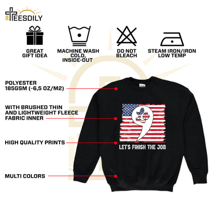 Teesdily | American Flag Comma La Shirt, Let's Finish The Job T-shirt, Patriot Hoodie Sweatshirt Mug, Girl Power Shirt, First Female Power Women Gift