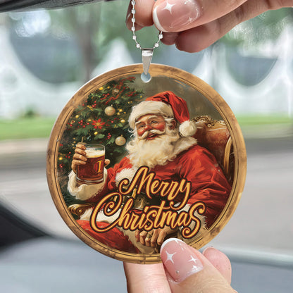 Teesdily | Santa Claus Christmas Ornament, Santa 2024 Ornament Car Hanging Rear View Mirror, Santa Xmas Ornament Decor, Christmas Gift For Family