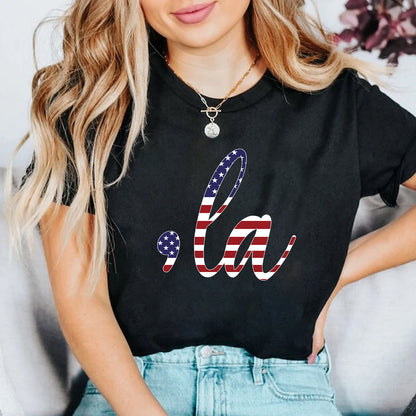 Teesdily | American Flag 2024 Comma La Shirt, Wonder Woman Sweatshirt Hoodie Mug, For The People T-shirt, First Female Power Tee, Patriot Day Gifts