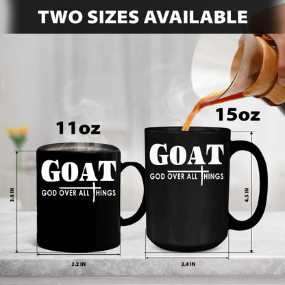 Teesdily | God Cross Shirt, Goat God Over All Things Tee Sweatshirt Hoodie Mug, Jesus Cross Lovers Shirt, Christian Apparel Gifts