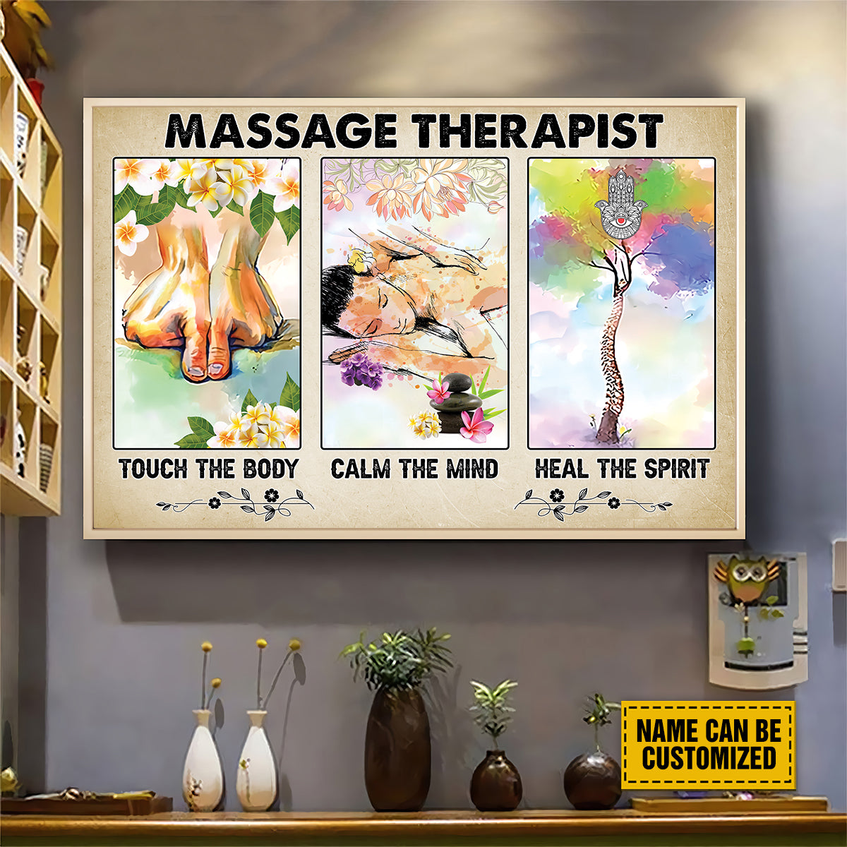 Teesdily | Massage Therapist Customized Art Painting Massage Therapy Poster Massage Therapist Office Decor Massage Therapist Graduation Gifts