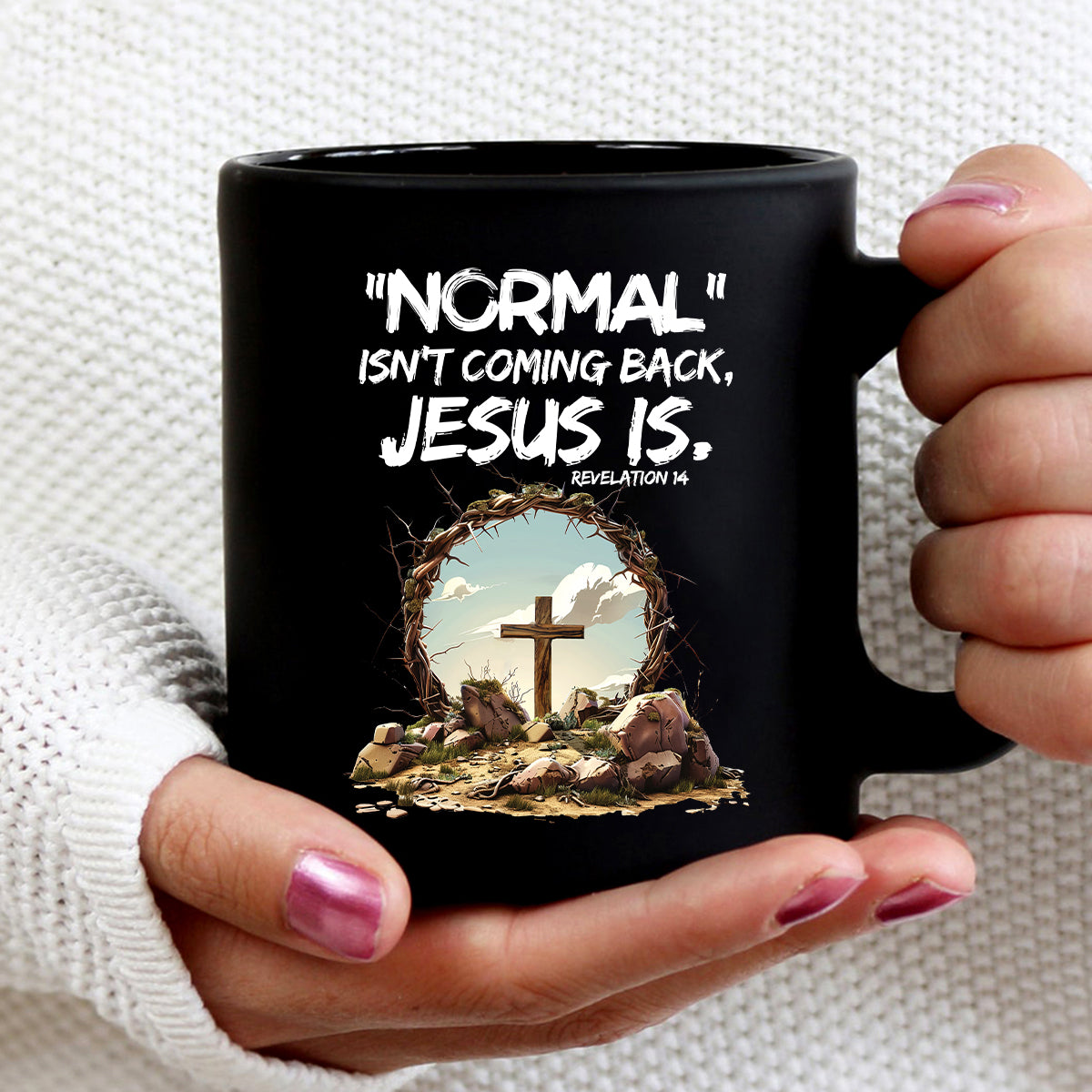 Teesdily | Jesus Cross And Crown Tee, Bible Verse Jesus Shirt, Normal Isnt Coming Back Jesus Is Sweatshirt Hoodie Mug, He Has Risen Christian Gifts