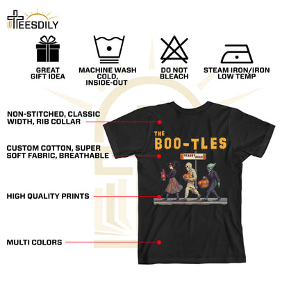 Teesdily | The Boo-tles Shirt, Retro Halloween Ghost Sweatshirt, Scabby Road Witchy Hoodie Mug, Spooky Season Skeleton Pumpkin Halloween Boo Gift