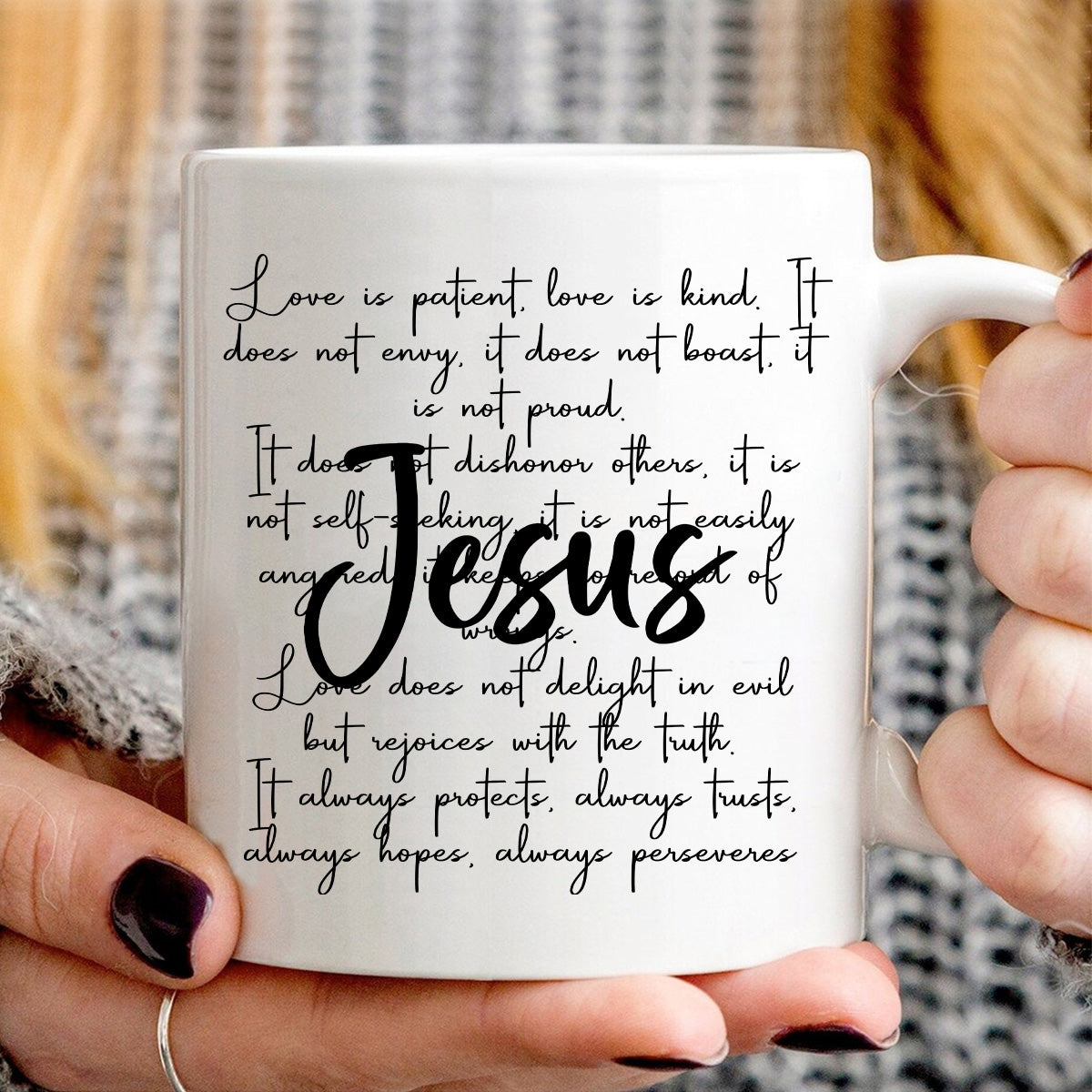 Teesdily | Jesus Christ Shirt, Love Is Patient Kind Sweatshirt Hoodie Mug, Christian Pray T-shirt, Faith Hope Love God Shirt, Jesus Lover Gifts