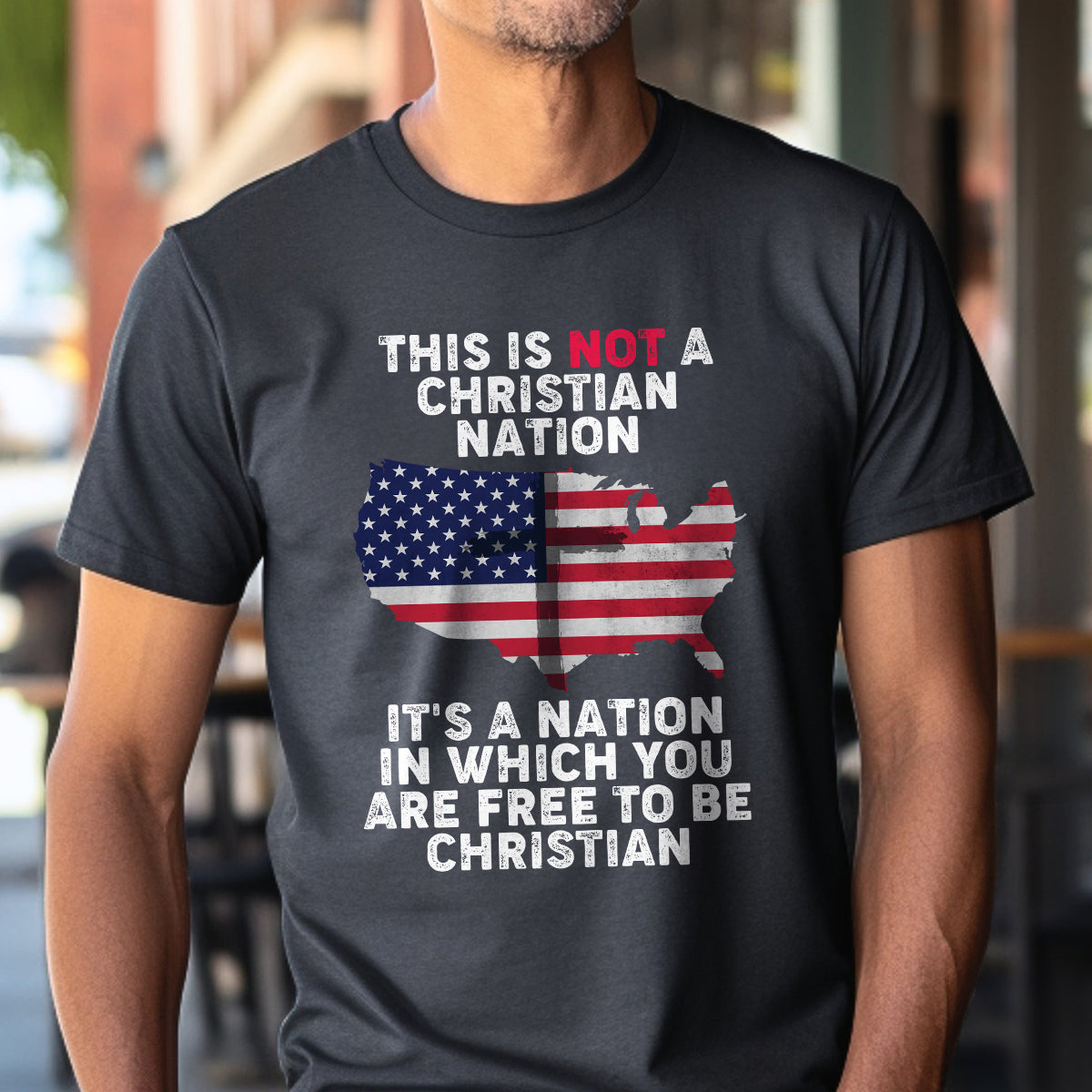 Teesdily | American Flag Jesus Cross Shirt, It's A Nation In Which You Are Free To Be Christian Tee Sweatshirt Hoodie Mug, Independence Day Gifts