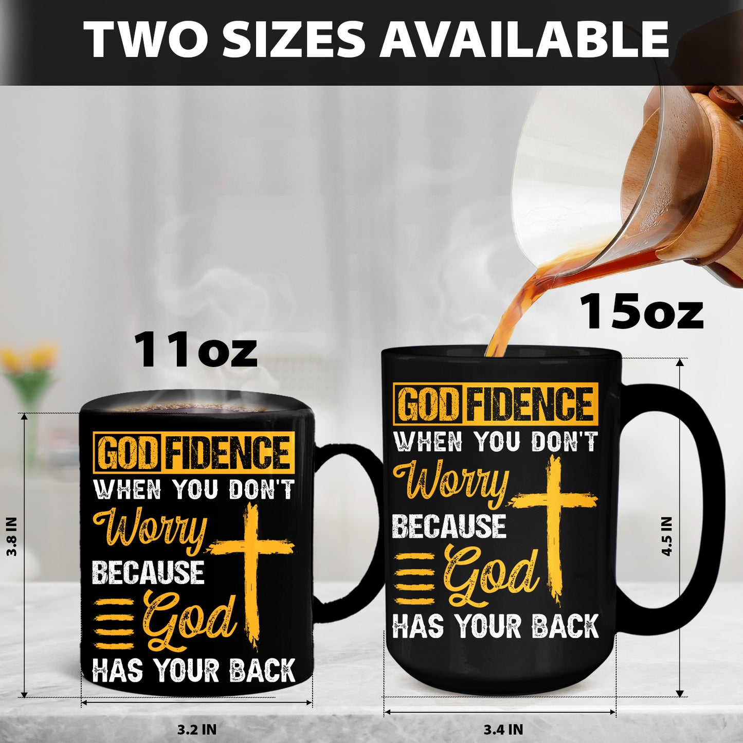 Teesdily | Jesus Cross Shirt, God Fidence When You Don't Worry Because God Has Your Back Tee Sweatshirt Hoodie Mug, Jesus Lovers Gifts, Christian Tee