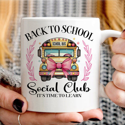 Teesdily | Back To School School Bus Shirt, Back To School Social Club It's Time To Learn Tee Hoodie Sweatshirt Mug Teacher