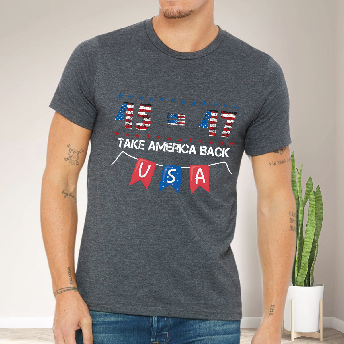 Teesdily | 45 47 Take America Back Shirt, Independence Day American Flag T-shirt, God Bless America Sweatshirt, US Pride Hoodie, Patriot Mug Cup Gift