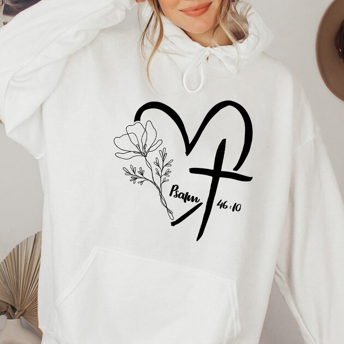 Teesdily | Jesus Shirt God Cross Flower Love Psalm, Faith Hope Love, Heart Cross God , Unisex Tshirt Hoodie Sweatshirt Mug, Religious Gift