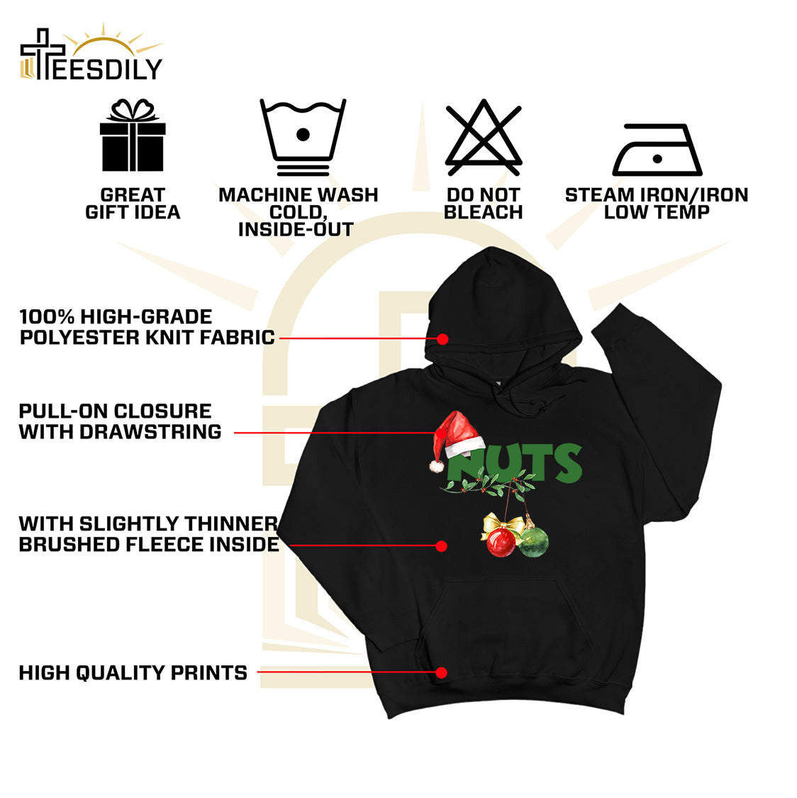 Teesdily | Chest Nuts Matching Christmas Shirt, Funny Couple Shirts, Christmas Couple Sweatshirt, Holiday Matching Family Gift