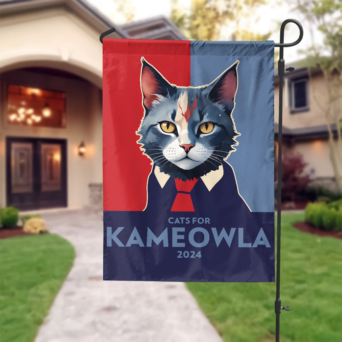 Teesdily | Cats For Kameowla 2024 Flag, Garden Flag House Outdoor Decor, Feminist 2024 Flag, Gift For Cat Lovers