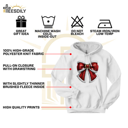 Teesdily | Santa Bow Shirt, Noel Santa Bow Sweatshirt, Coquette Christmas Tshirt, Merry Christmas Hoodie Mug, Christmas Coquette Bow Gift