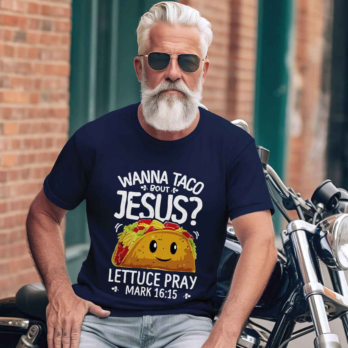 Teesdily | Jesus Taco Shirt, Wanna Taco Bout Jesus Lettuce Pray T-shirt, Jesus Humor Tee, Religious Puns Gifts, Taco Lover Gift Hoodie Sweatshirt Mug