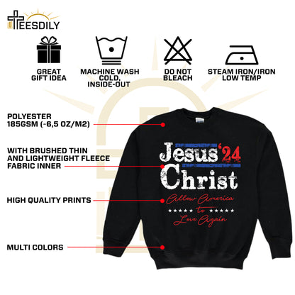 Teesdily | Jesus Christ Allow America To Love Again Jesus Shirt, Patriotism Men's Shirt, Independence American Sweatshirt Hoodie Mug, Christian Gifts