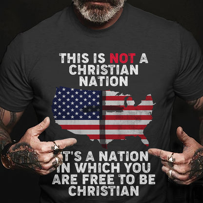 Teesdily | American Flag Jesus Cross Shirt, It's A Nation In Which You Are Free To Be Christian Tee Sweatshirt Hoodie Mug, Independence Day Gifts