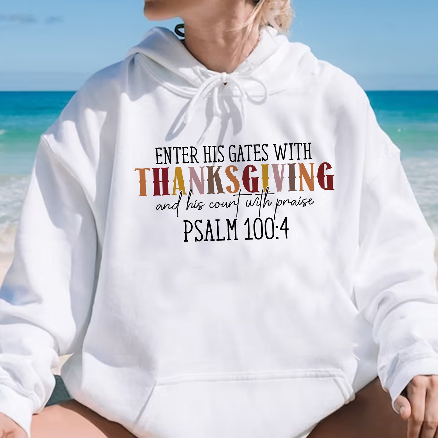 Teesdily | Jesus Thanksgiving Shirt, Enter His Gates With Thanksgiving Tee Sweatshirt Hoodie Mug, Christ Thanksgiving Gift