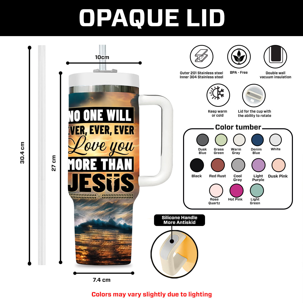 Teesdily | Customized Jesus Christ Insulated Tumbler No One Will Ever Ever Love You More Than Jesus 40oz Tumbler Jesus Believer Gifts