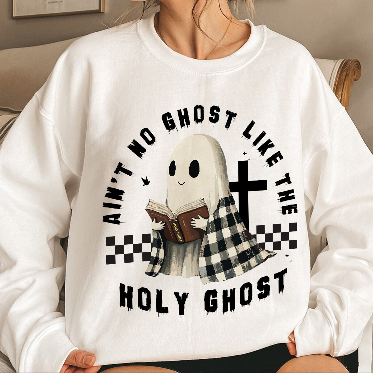 Teesdily | Holy Spirit Jesus Halloween Shirt, Ain't No Ghost Like The Holy Ghost Tee Sweatshirt Hoodie Mug, Halloween Christian Shirt