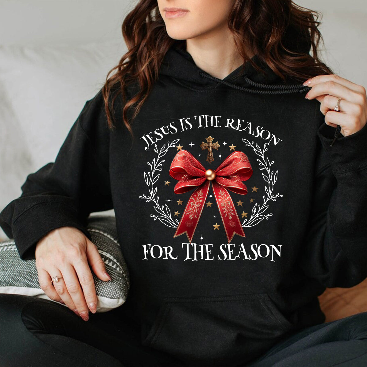 Teesdily | Christian Coquette Shirt, Jesus Is The Reason For The Season Tee Sweatshirt Hoodie Mug, Christmas Jesus Lovers Gifts