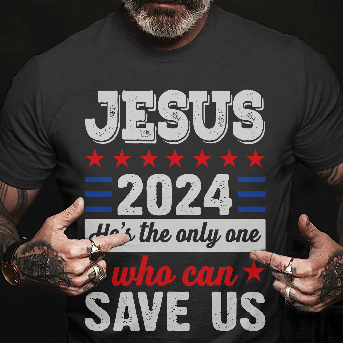 Teesdily | Jesus American Shirt, Jesus Who Can Save Us Tee Sweatshirt Hoodie Mug, Patriotic Christian Tee, Jesus Lover Gift, Patriotic Jesus Gift