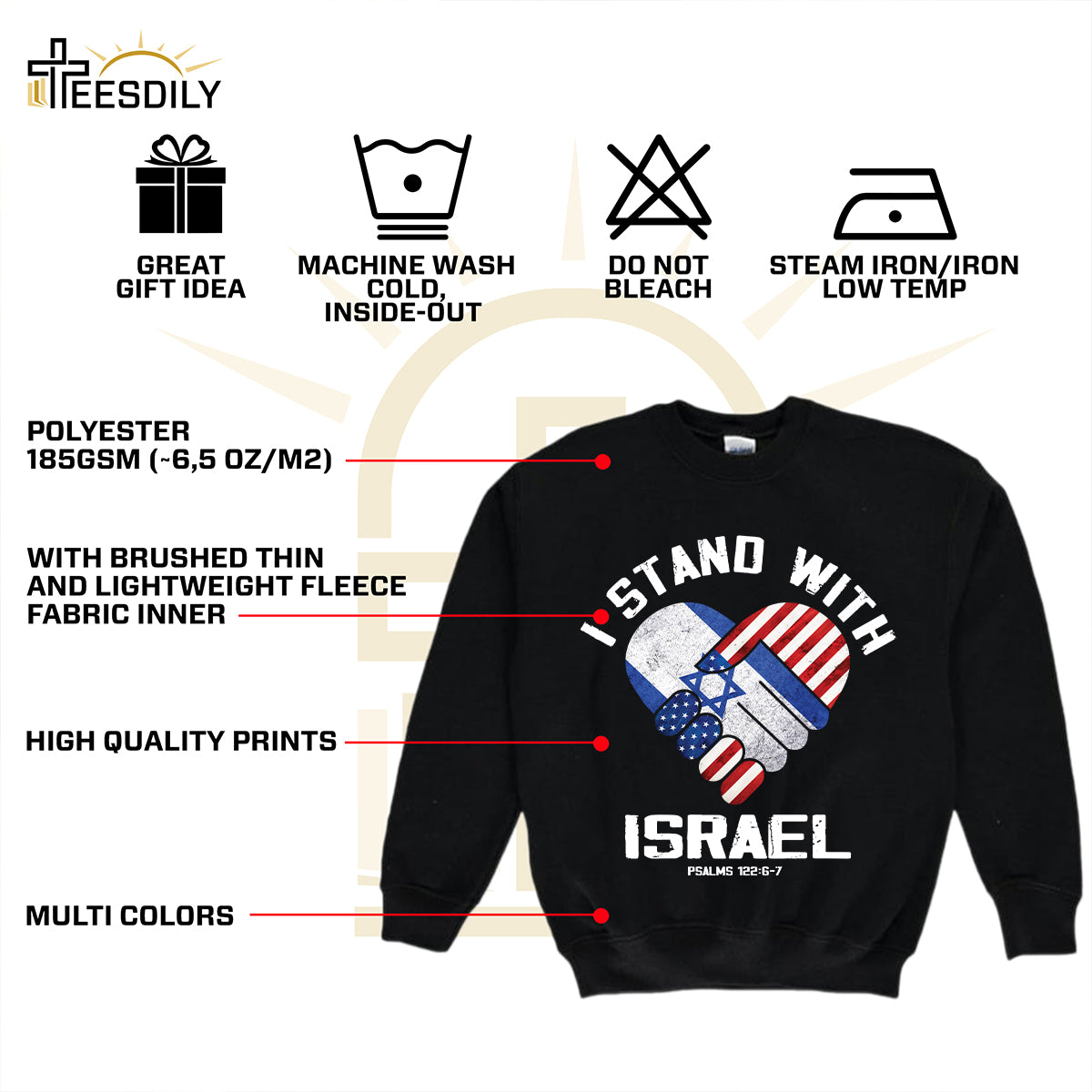 Teesdily | I Stand With Israel Shirt, Israel American Flag Heart Palm Shirt, Israel Support Unisex Tshirt Hoodie Sweatshirt Mug