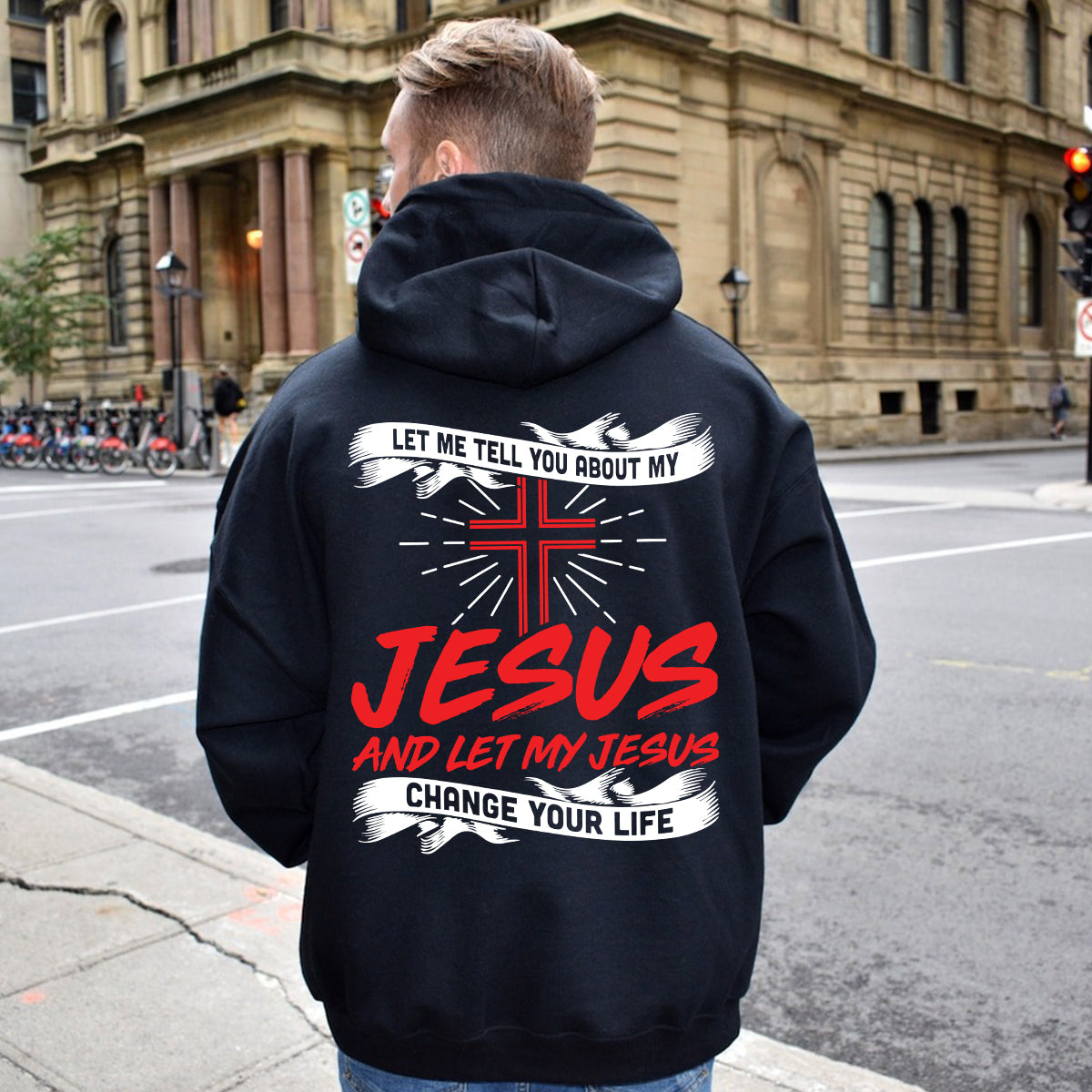 Teesdily | Jesus Christ Cross Backside Basic Tees, Let Me Tell You About My Jesus Hoodie Sweatshirt Mug, Jesus Believer Gifts, God Inspiration Quotes